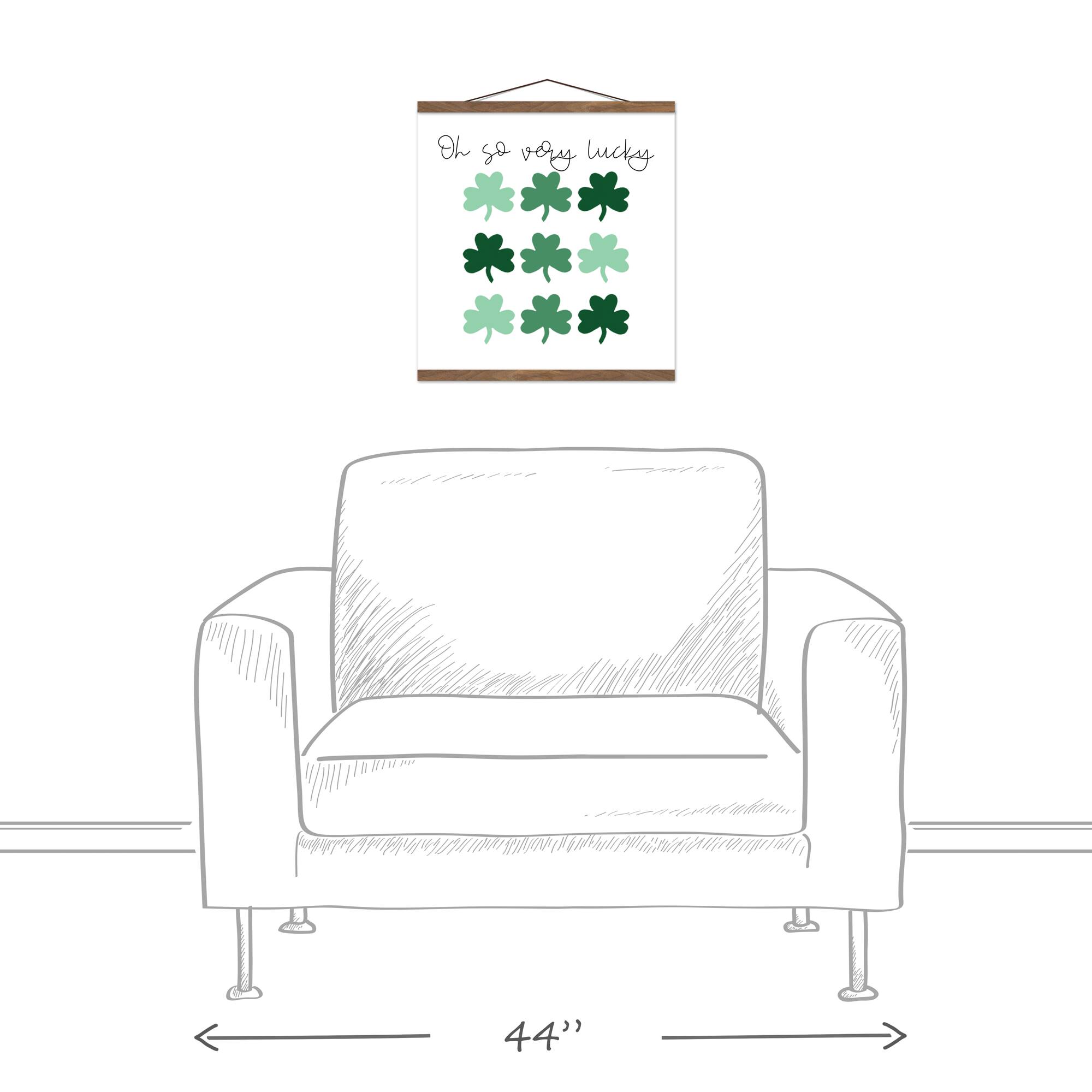 Shamrock Duplicate Hanging Canvas 16" x 16" Teak Hanging Canvas